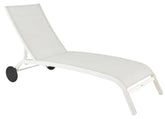 Naterial Lyrs Sunbed With Wheels White